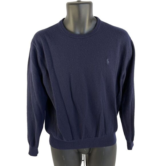 Mens Polo Ralph Lauren Washable Merino Wool Crewneck Sweater Size Large Blue - Picture 5 of 6